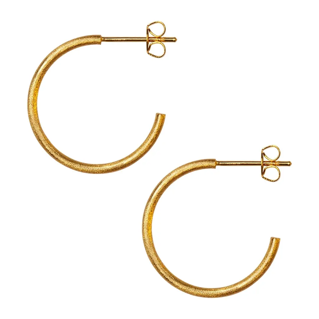 Non Hoops Medium Pair - Gold Plated 1