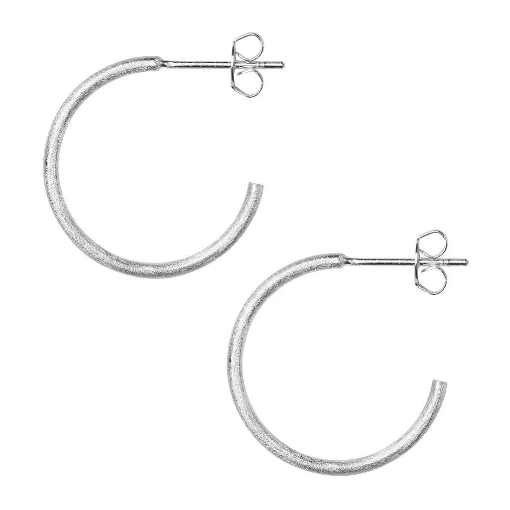 Non Hoops Medium Pair - Silver Plated 1