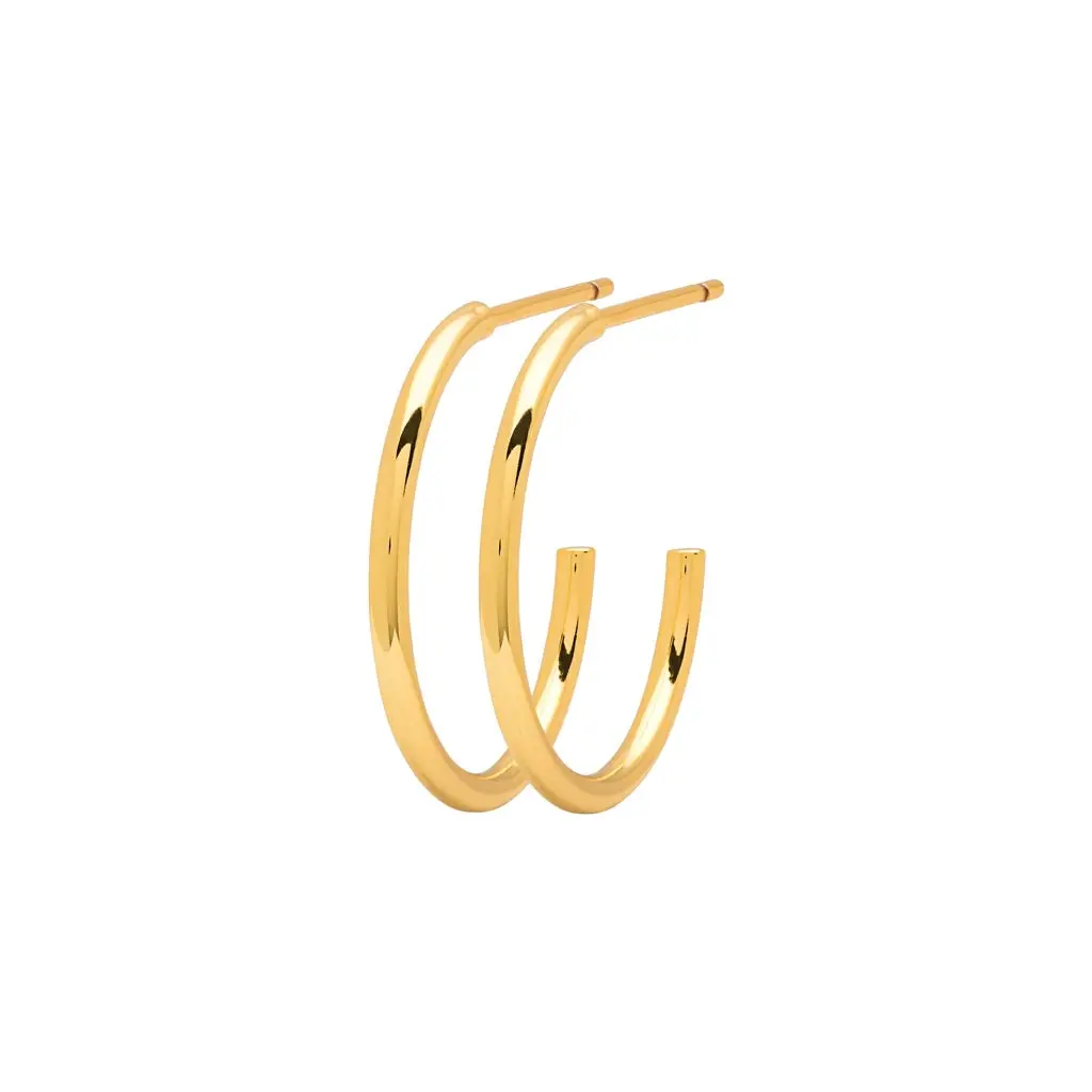 Non Hoops Medium Pair - Gold Plated 1