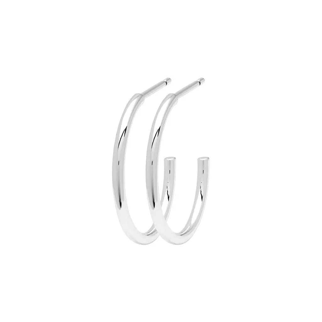 Non Hoops Medium Pair - Silver Plated 1