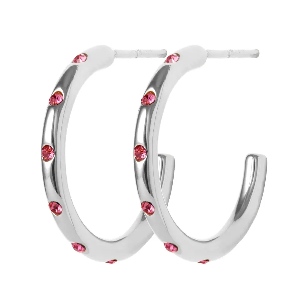 Omg Hoops Medium Pair Silver Plated - Rose 1