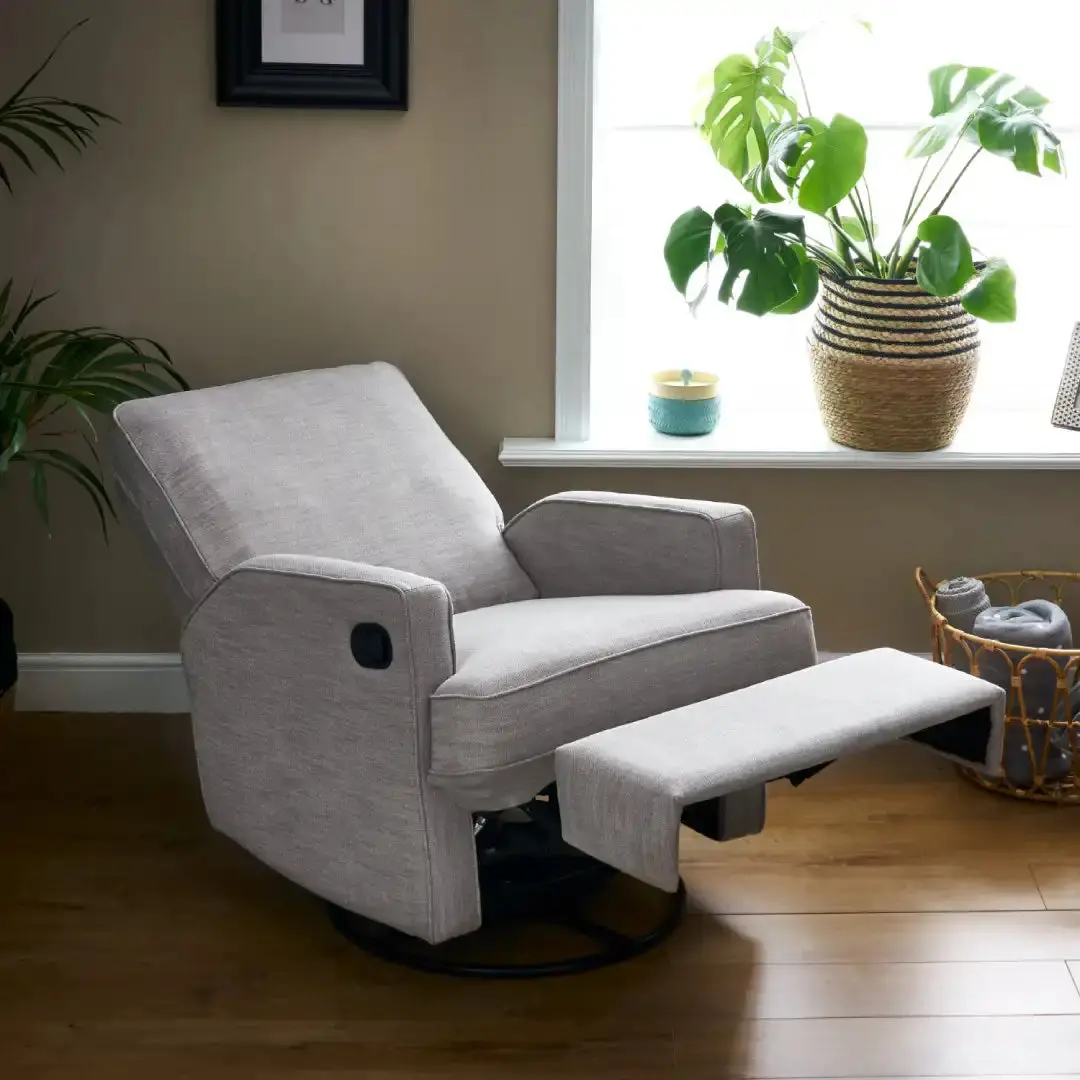 Obaby Madison Swivel Glider Recliner Chair – Pebble 1