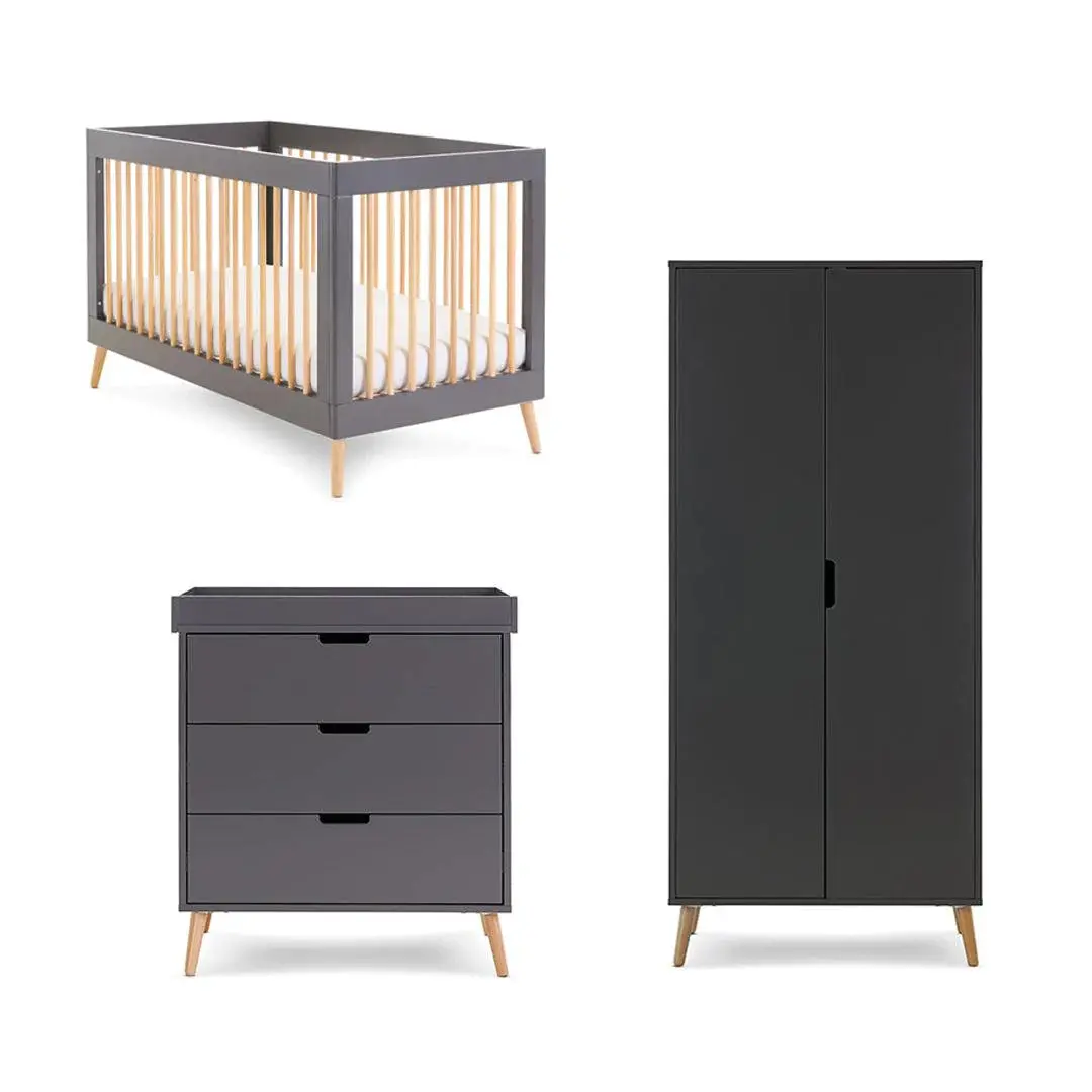 Obaby Maya 3 Piece Room Set - Slate + Natural 1