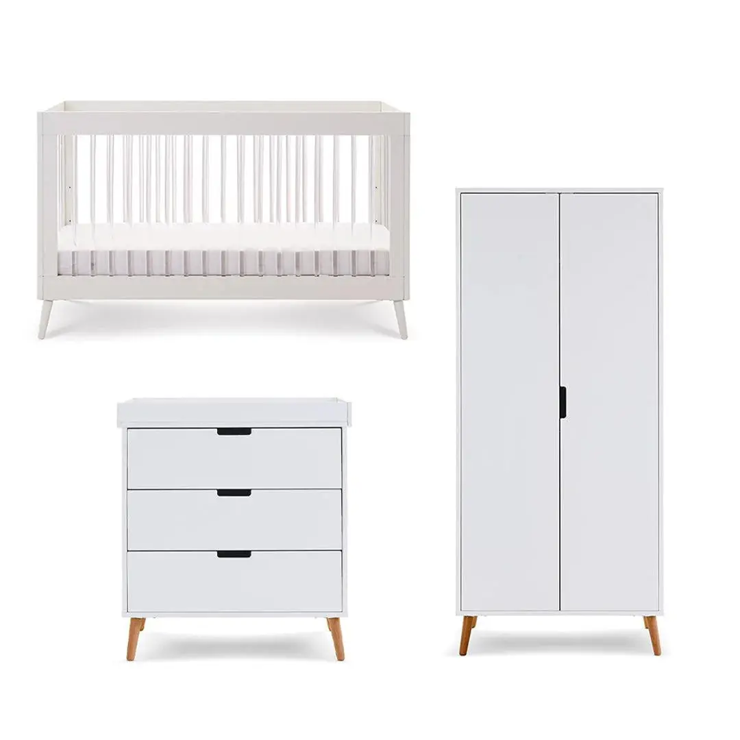 Obaby Maya 3 Piece Room Set - White + Acrylic 1
