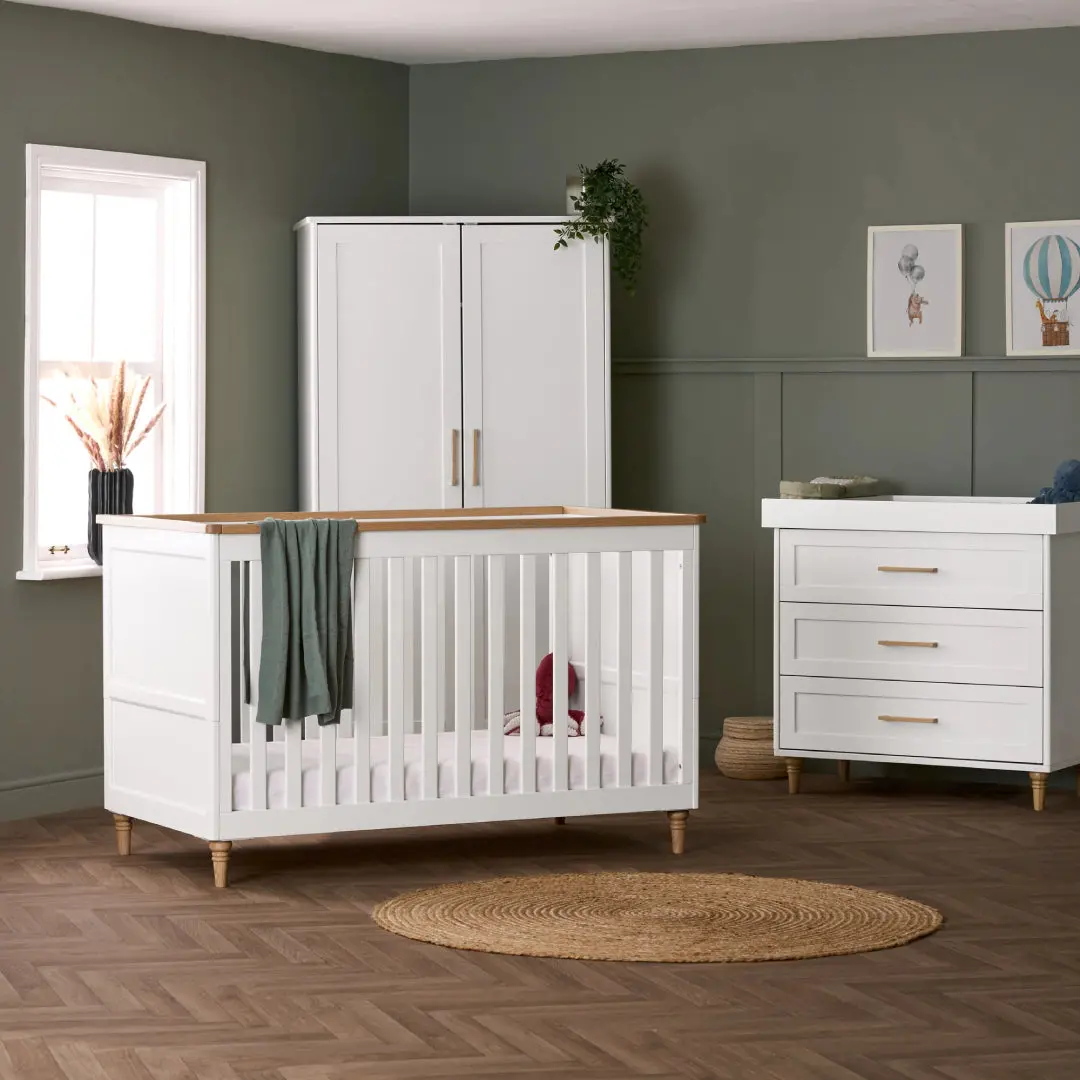Obaby Orla 3 Piece Room Set - White With Oak 1