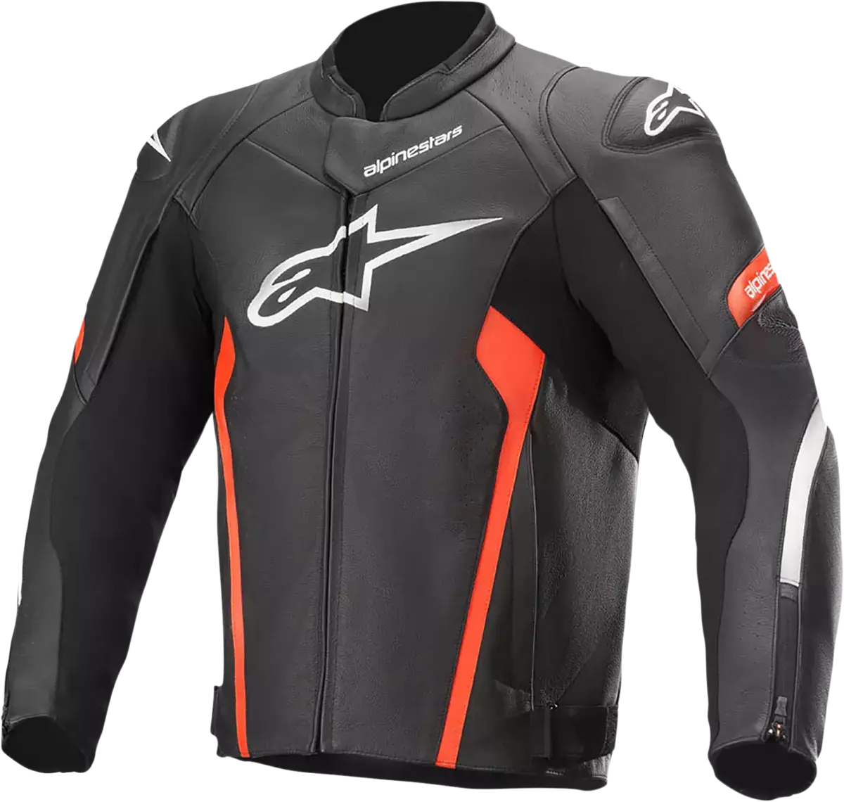 Alpinestars Faster V2 Leather Jacket - Black/White/Red Size 48 1
