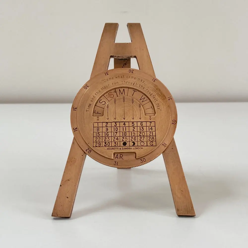 Early Twentieth Century Desk Standing Perpetual Calendar By Negretti & Zambra 1