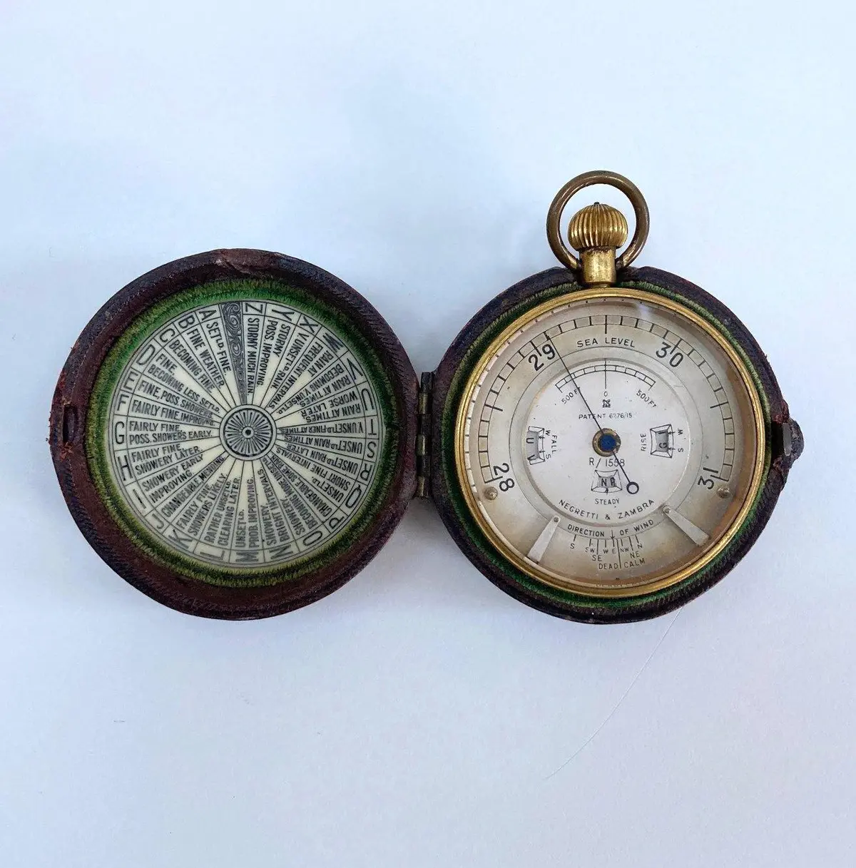 Pocket Weather Forecasting Aneroid Barometer By Negretti & Zambra 1