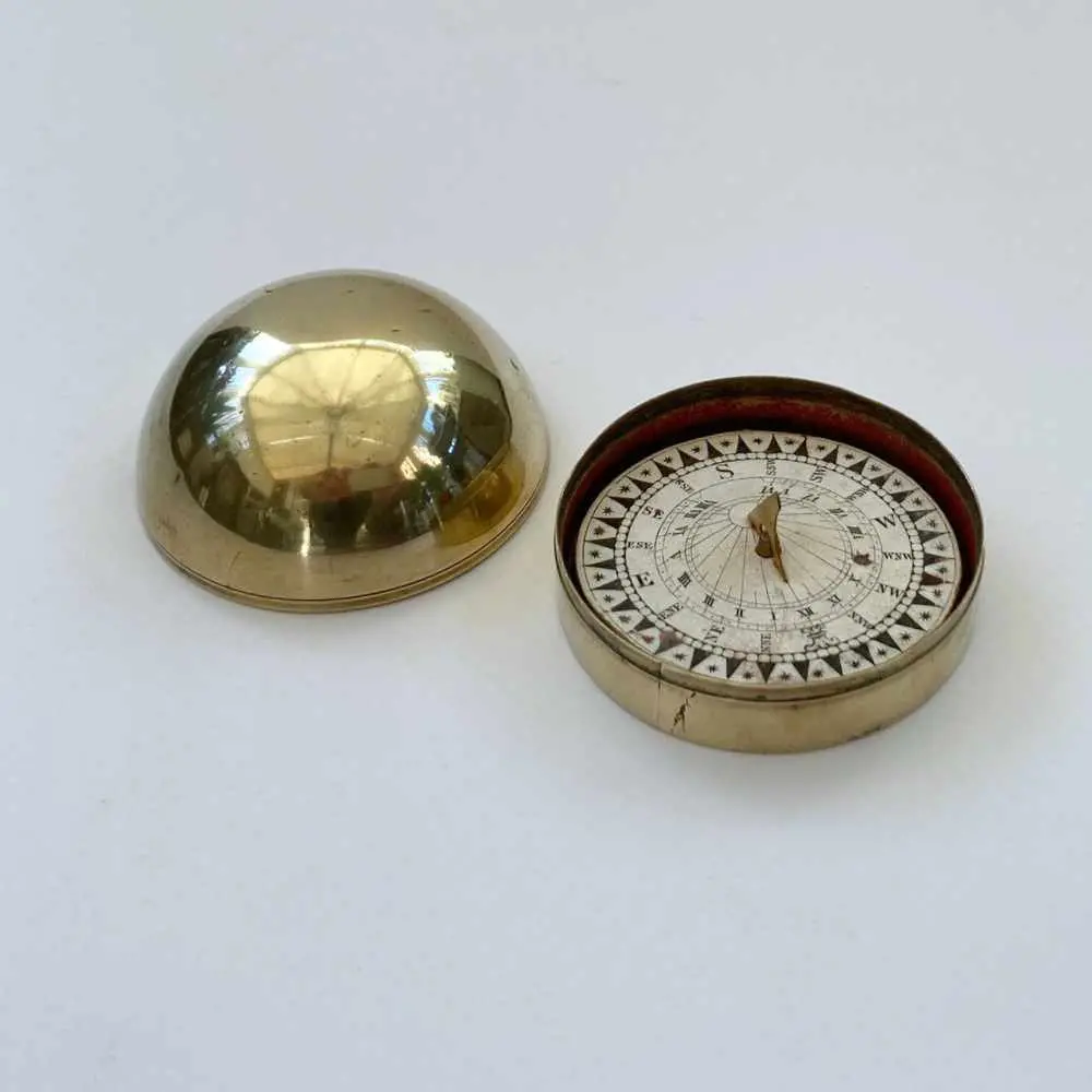 Early Victorian Magnetic Compass Sundial Or Porters Dial 1