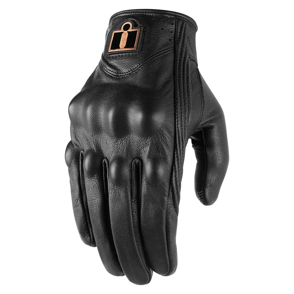 Icon Pursuit Classic Mens Motorcycle Short Leather Glove - Black 1