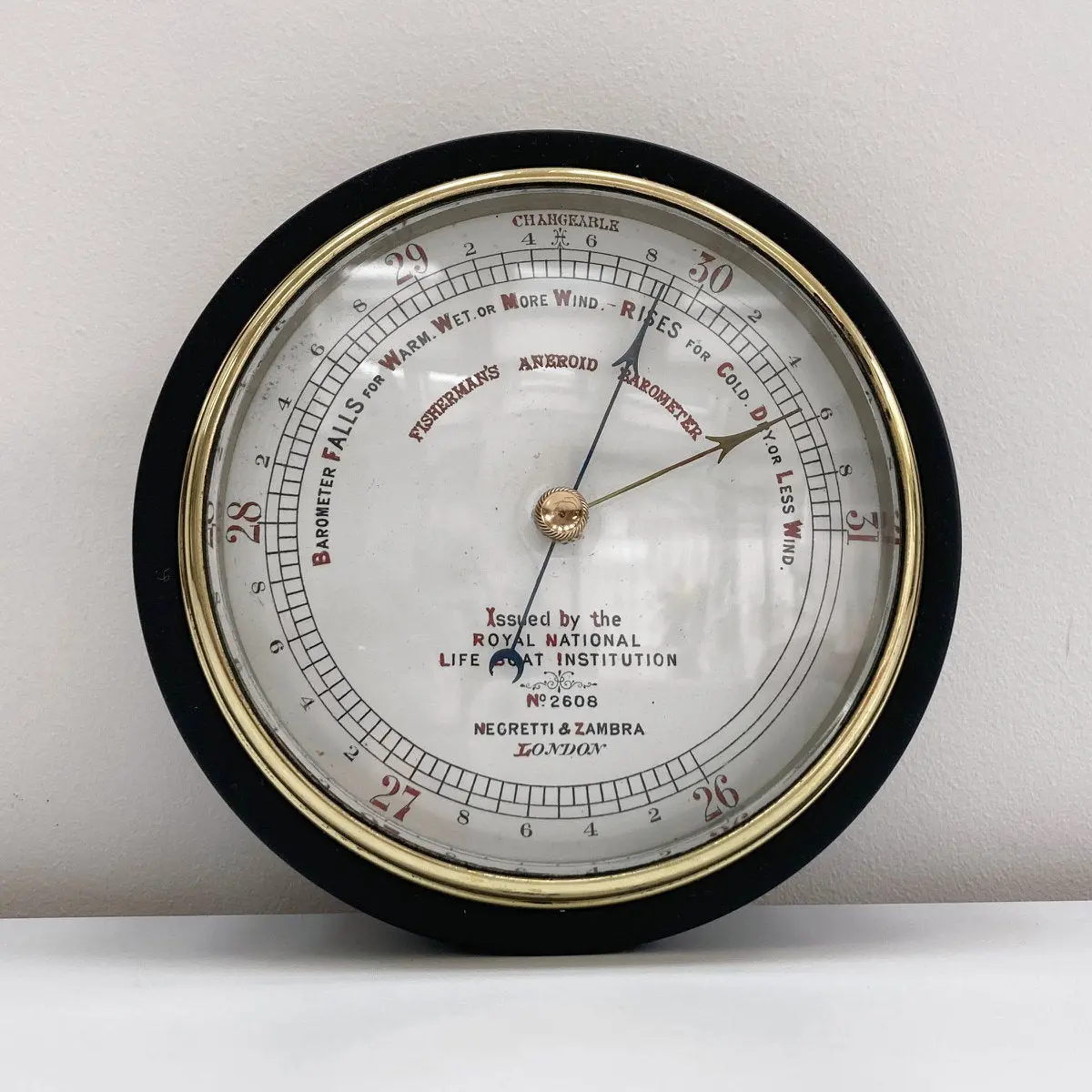Victorian Rnli Fishermans Aneroid Barometer By Negretti & Zambra London - N0 2608 1