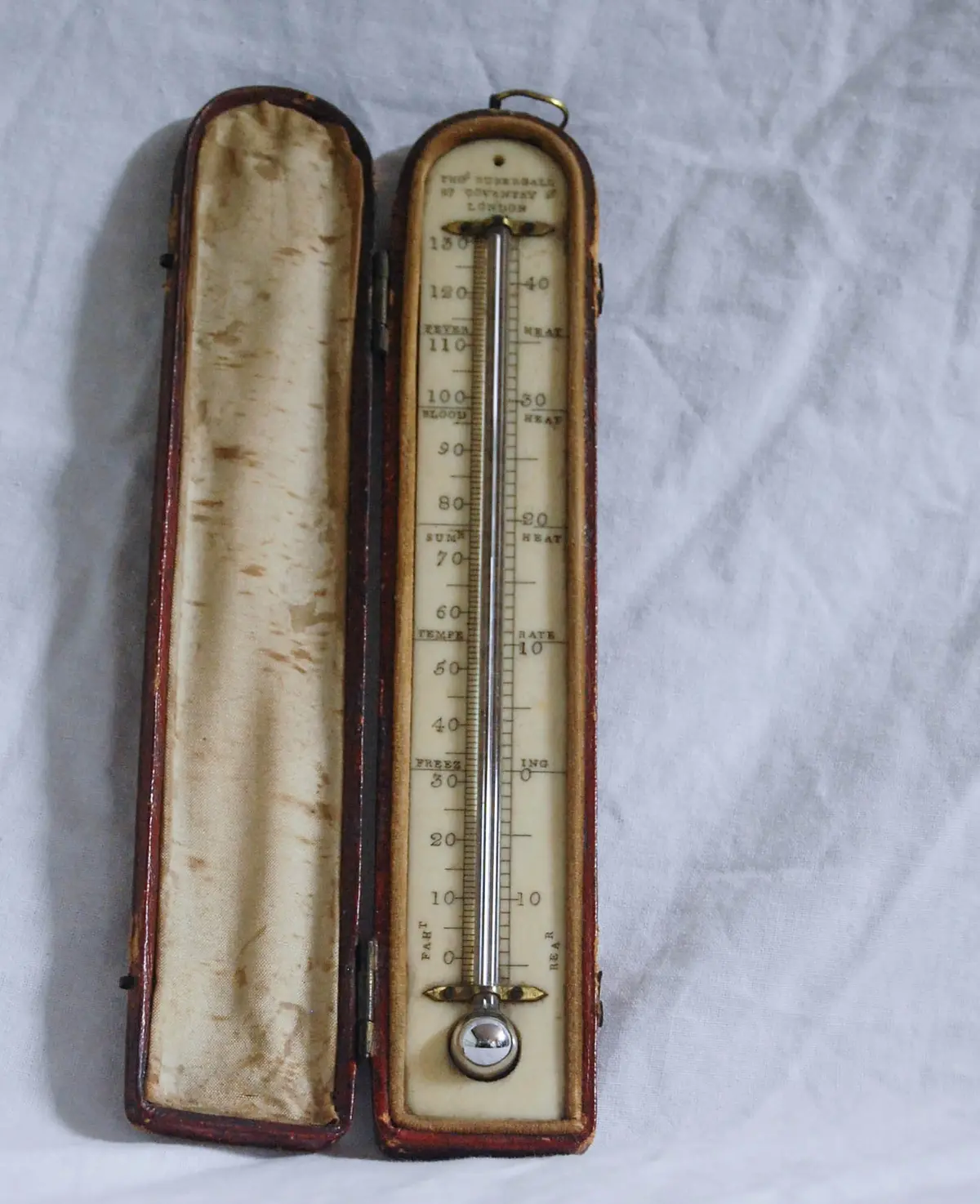 Regency Period Cased Mercury Fahrenheit Thermometer By Thomas Rubergall, 27 Coventry St, London 1