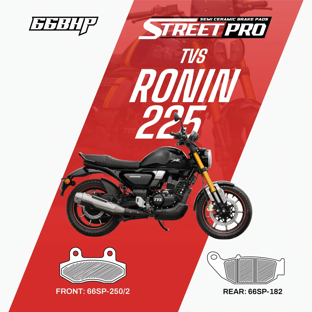 Tvs Ronin 66Bhp Street Pro Semi Ceramic Brake Pad 1