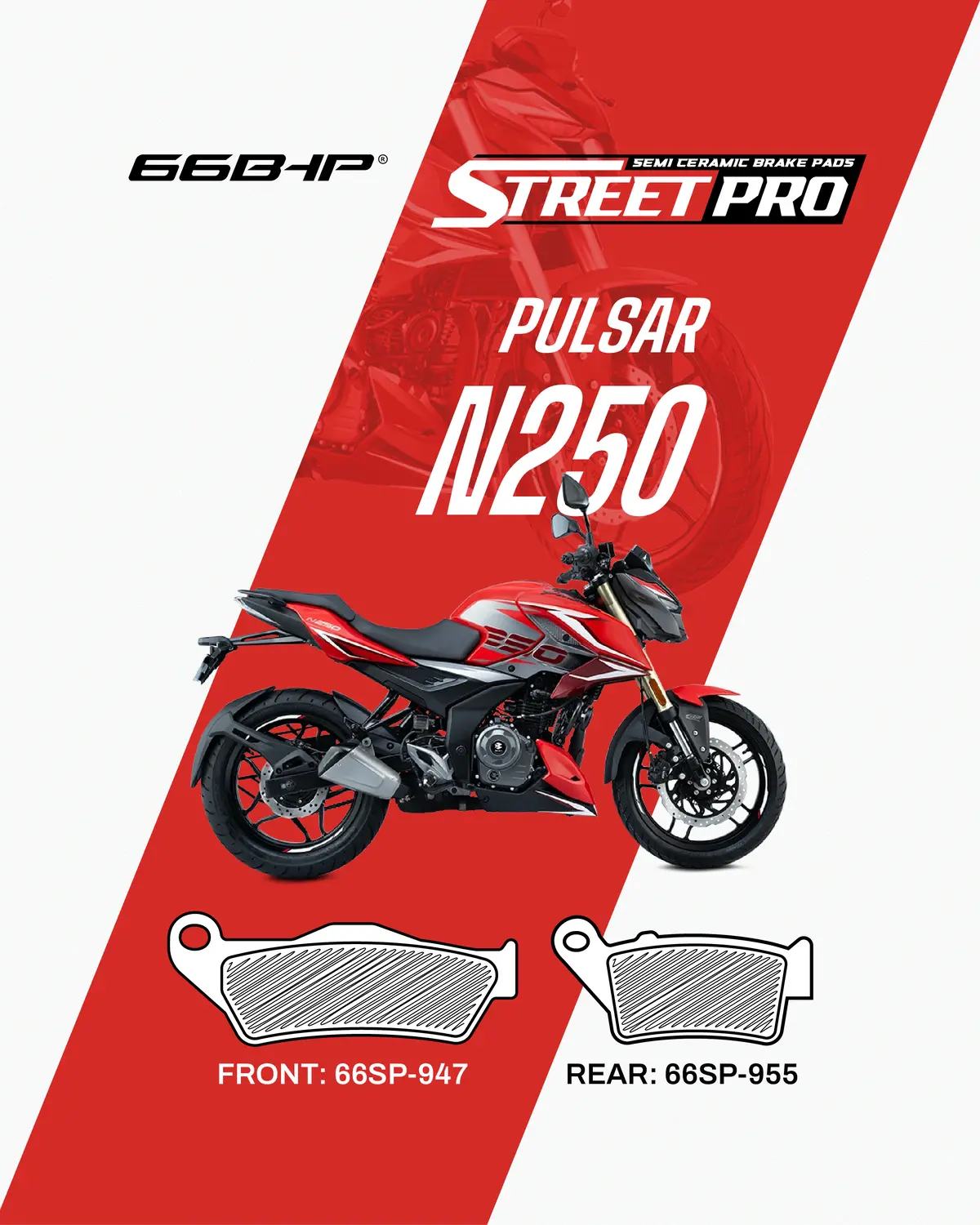 Bajaj Pulsar N250 Street Pro Semi Ceramic Brake Pads 1