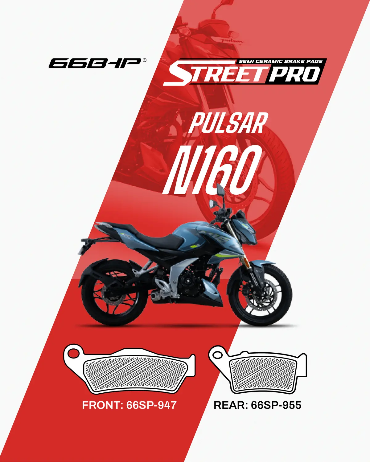 Bajaj Pulsar N 160 Street Pro Semi Ceramic Brake Pads 1