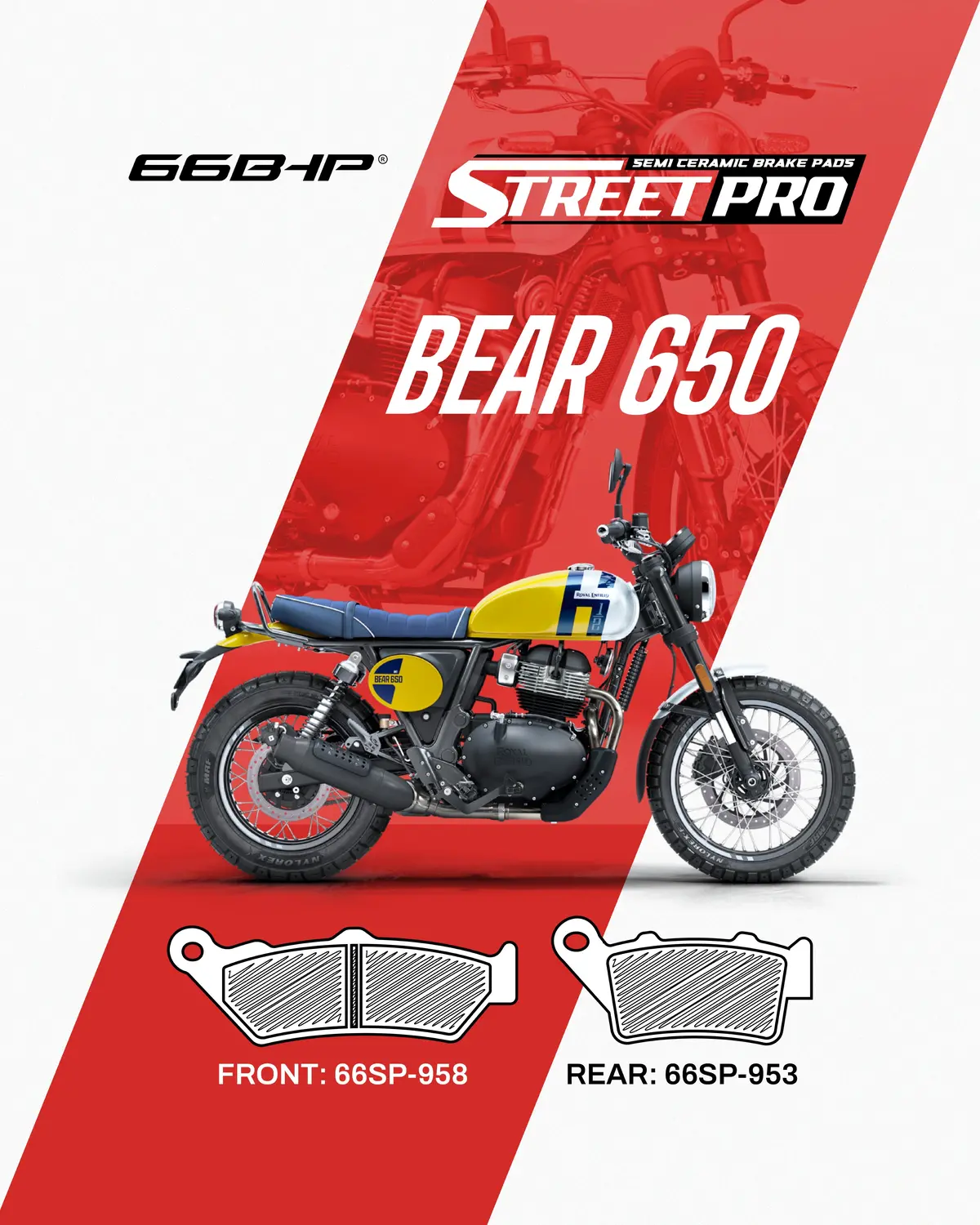 Royal Enfield Bear 650 Street Pro Semi Ceramic Brake Pads 1