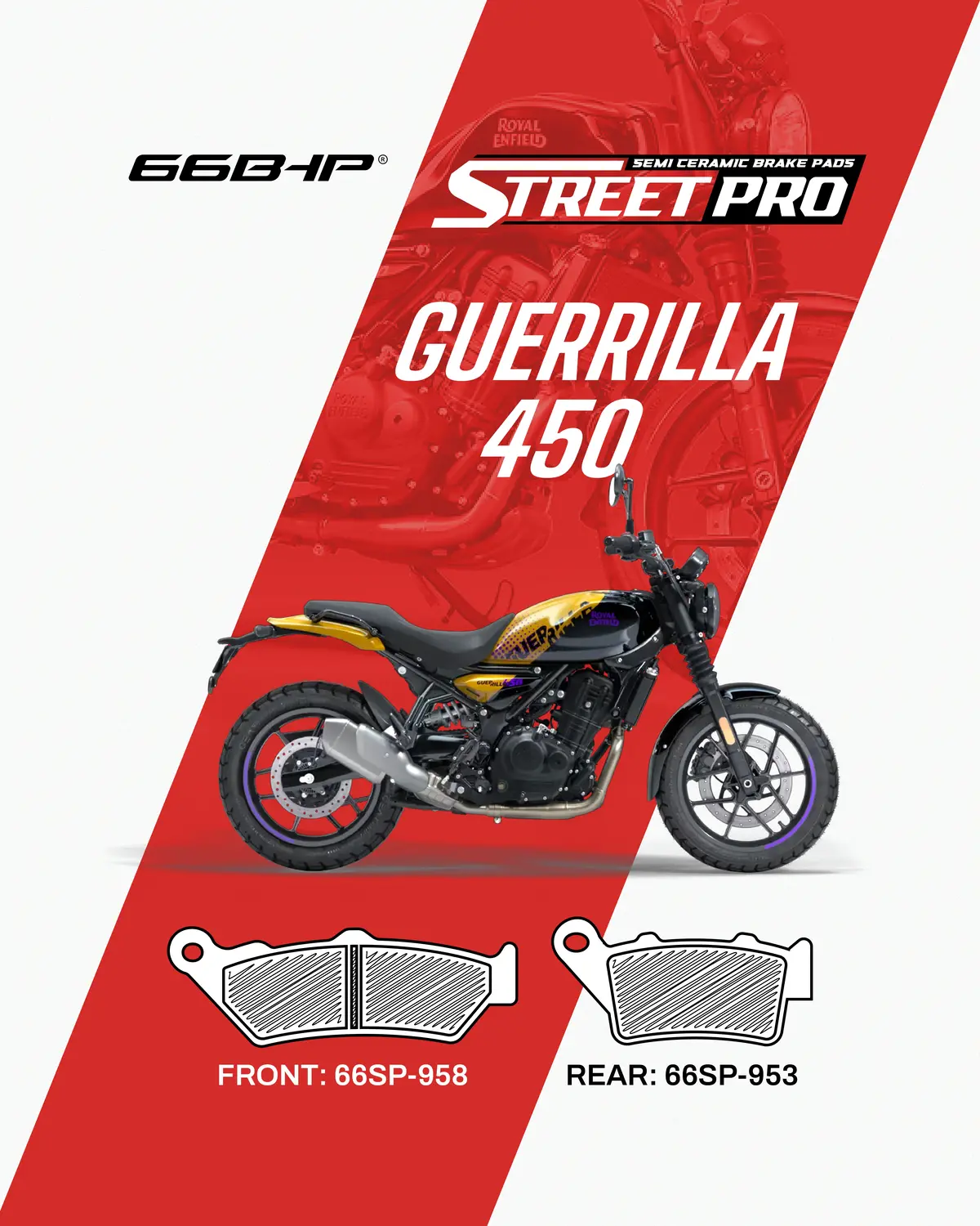 Royal Enfield Guerrilla 450 Street Pro Semi Ceramic Brake Pads 1