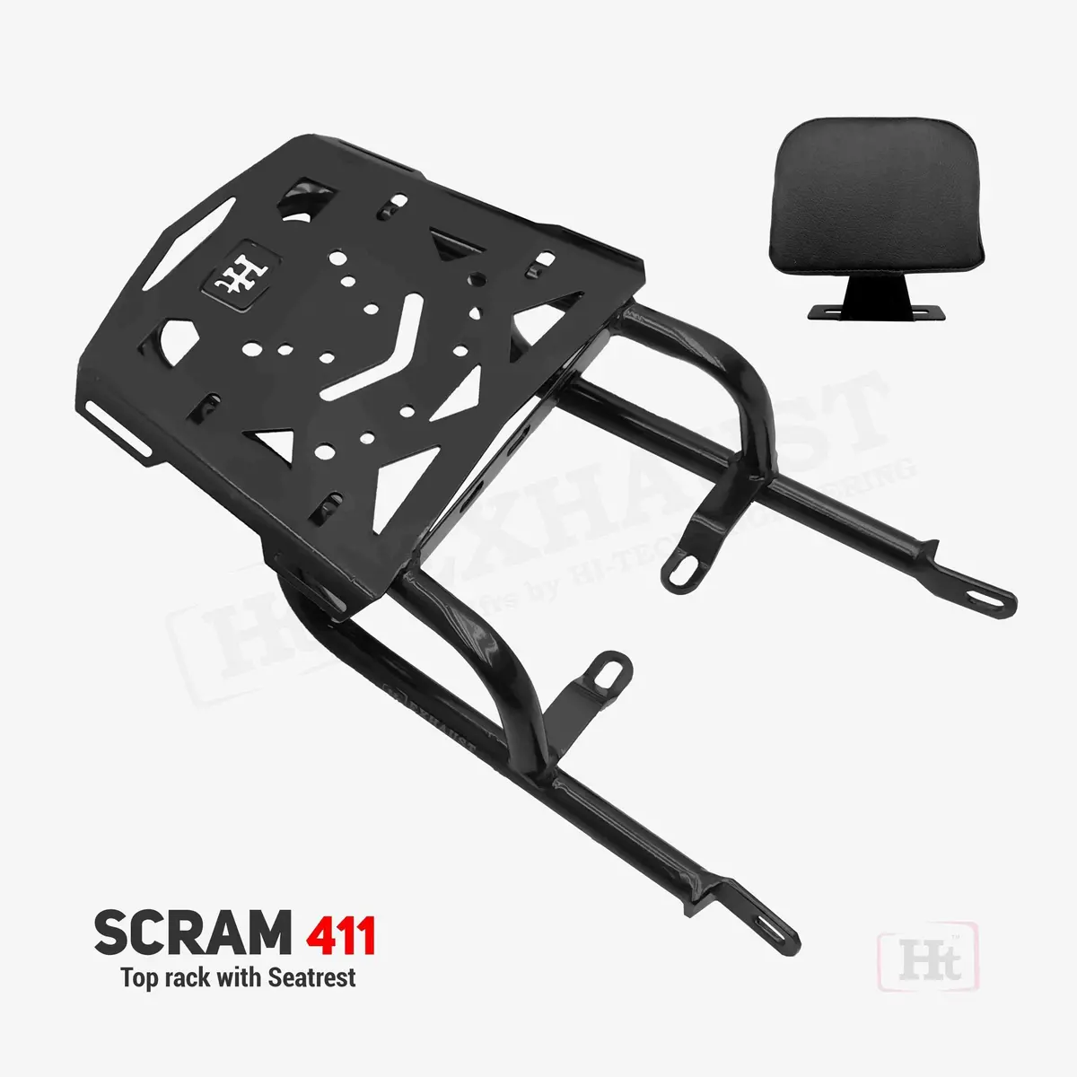 Top Rack With Removable Seat Rest – For Scram 411 -Top Box Suitable – Sb 643 – Ht Exhaust 1