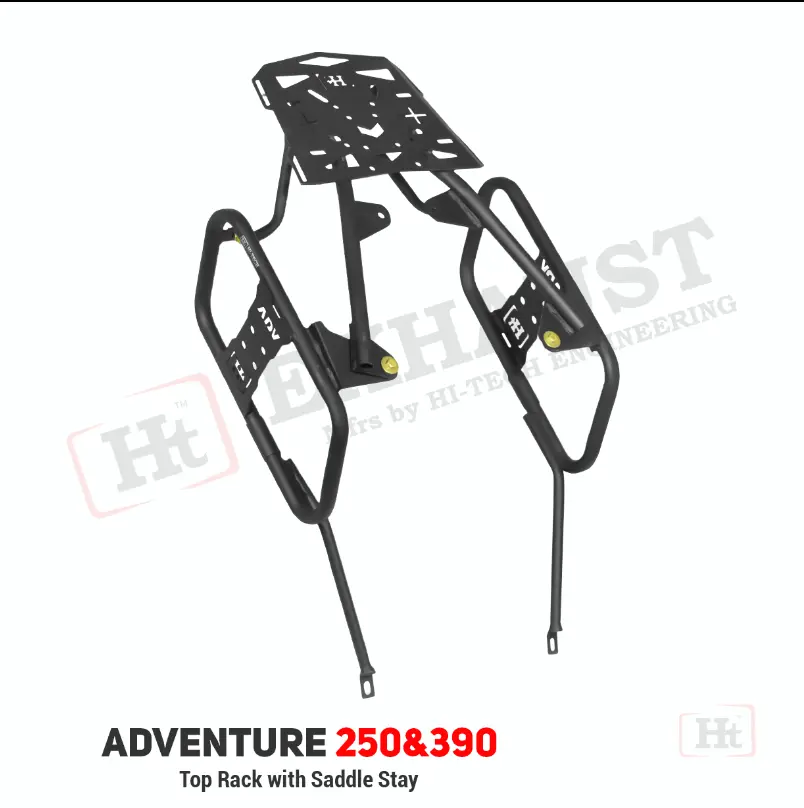 Ht Ktm Adventure 250,390 Top Rack With Saddle Stay – Black Matt / Ht Exhaust Sb 734 1