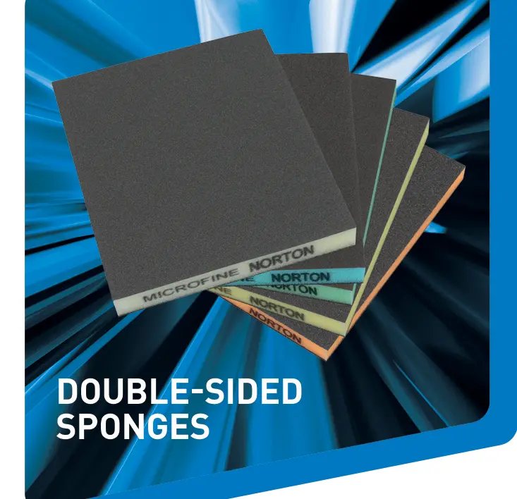 Norton Double Sided Sponges 120X98x12 White Microfine (1000-1500) 1
