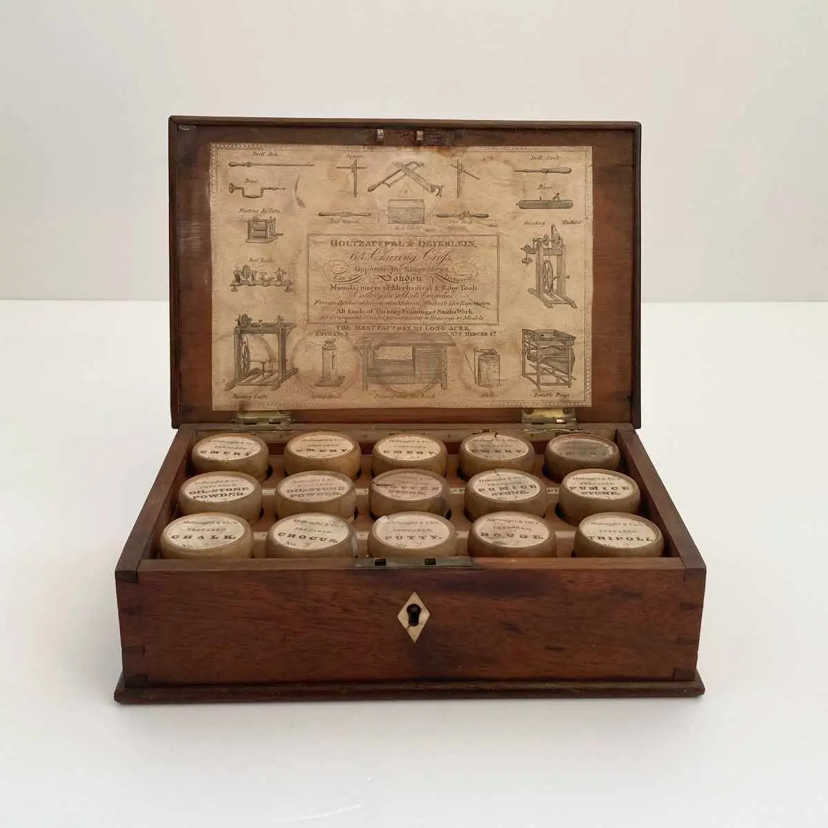 Unique Set Of George Iv Period Tool Or Lathe Sharpening Powders By Holtzapffel & Deyerlein 1