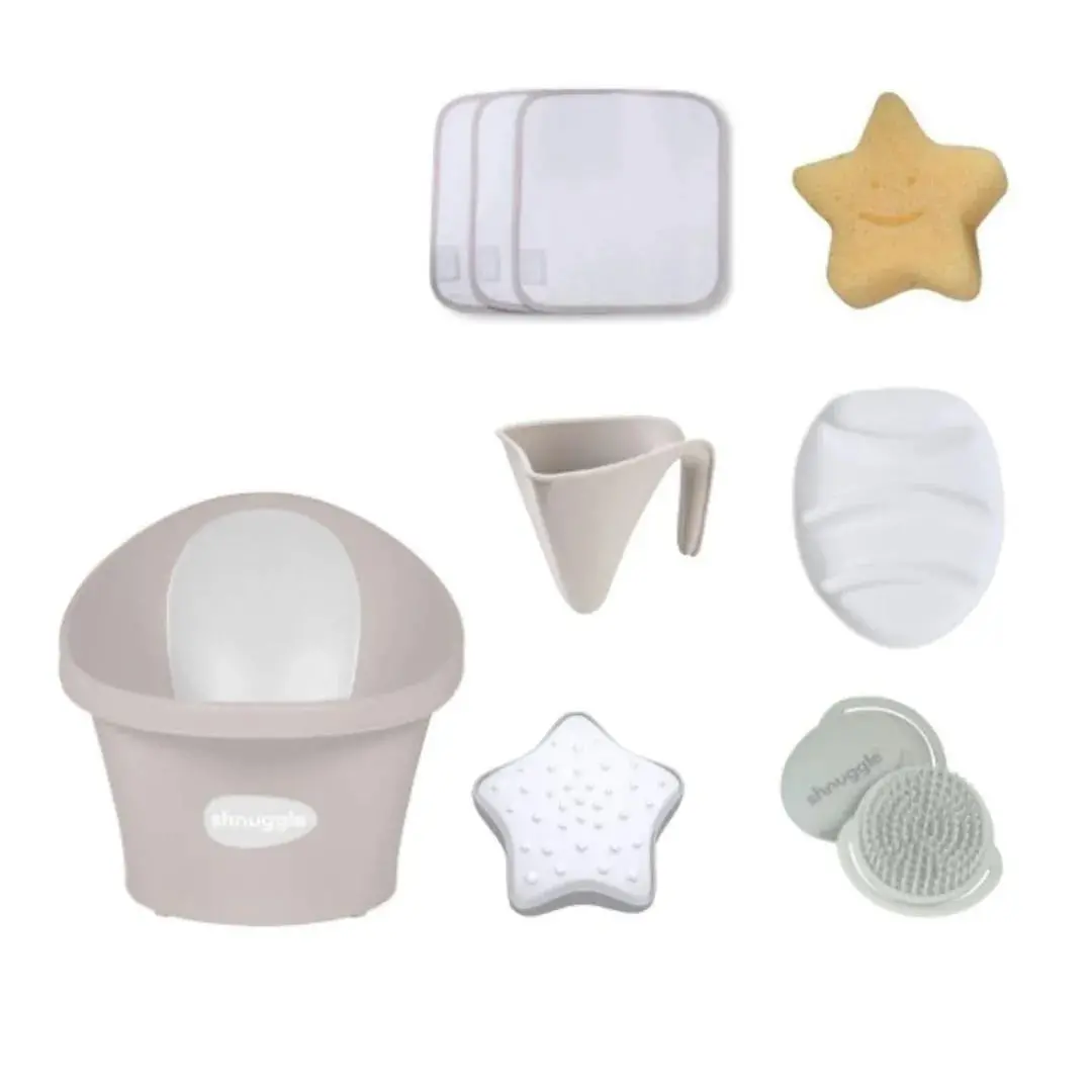 Shnuggle Baby Bath Essentials Bundle - Taupe 1
