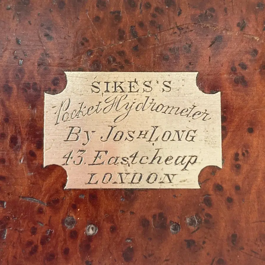 Miniature Pocket Sikes Hydrometer By Joseph Long Of Eastcheap London 2