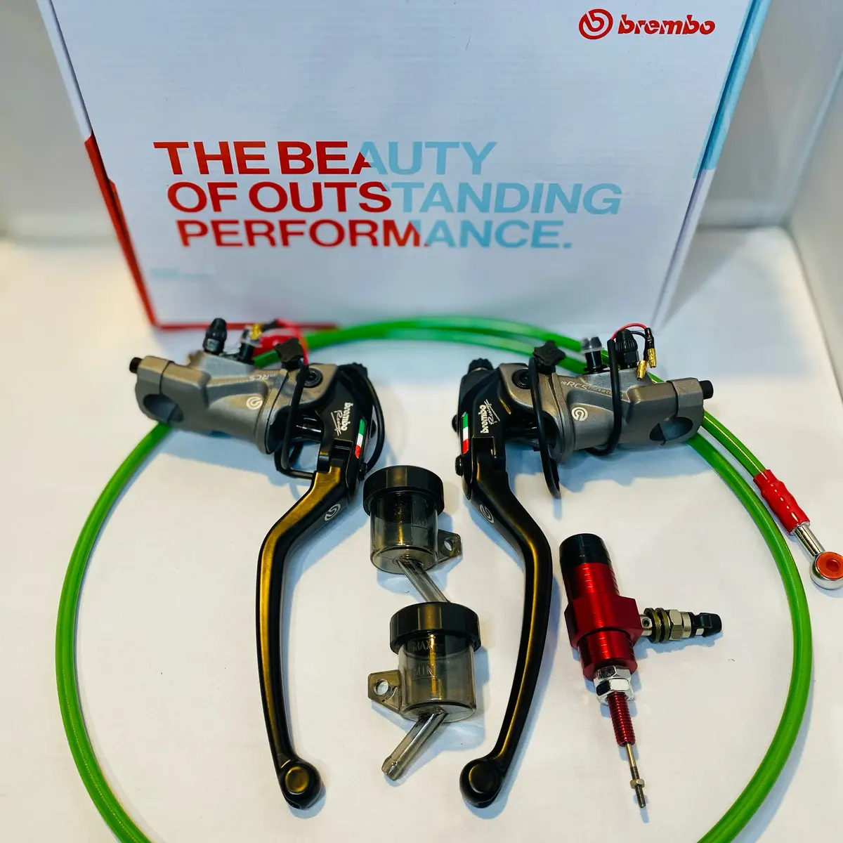 Brembo Radial Hydraulic Painted Brake And Clutch Lever Set With Hydraulic Pump And Fuel Pipe Set For All Bikes ( Universal) 1