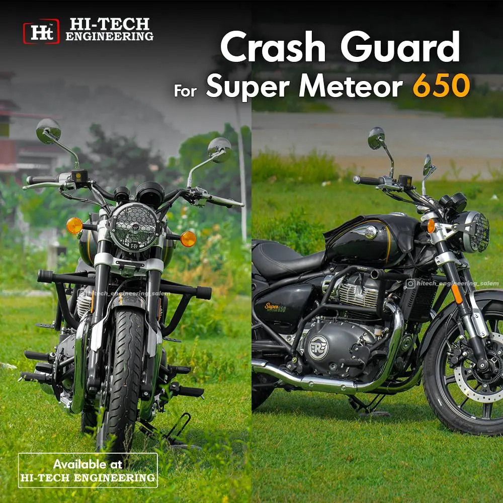 Super Meteor 650 Crash Guard (Black Matt) – Resm 102 / Ht Exhaust 1