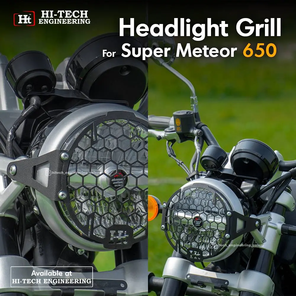 Super Meteor 650 Headlight Grill (Black Matt) – Resm 107 / Ht Exhaust 1