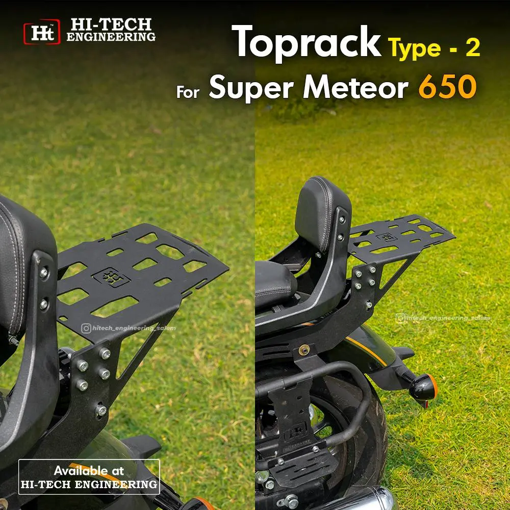 Super Meteor 650 Top Rack Plate Structure (Black Matt) – Resm 103 / Ht Exhaust 1