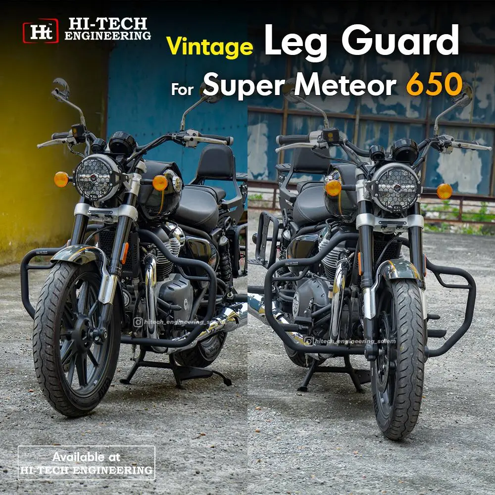 Super Meteor 650 Leg Guard (Black Matt) – Resm 101 / Ht Exhaust 1