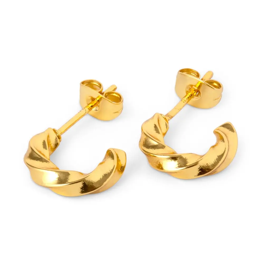Swirl Hoops Small Pair - Gold Plated 1