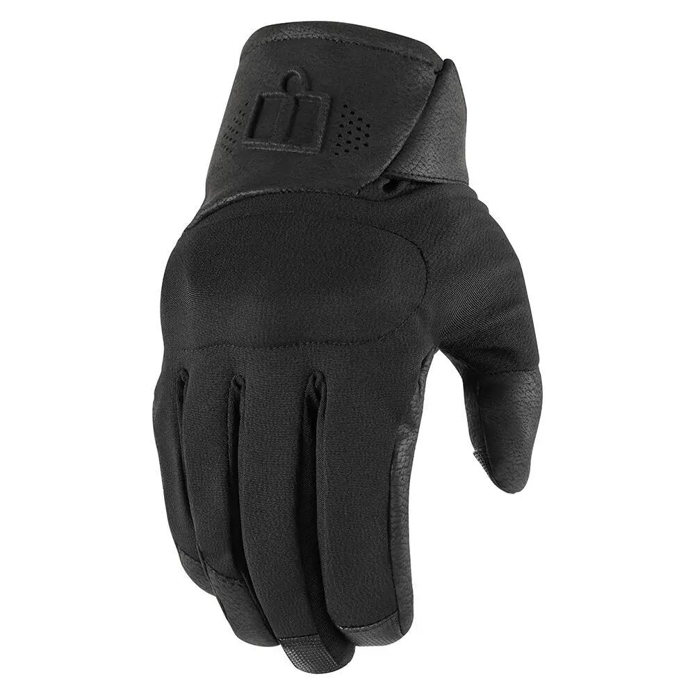 Icon Tarmac2 Mens Motorcycle Short Textile Glove - Black 1