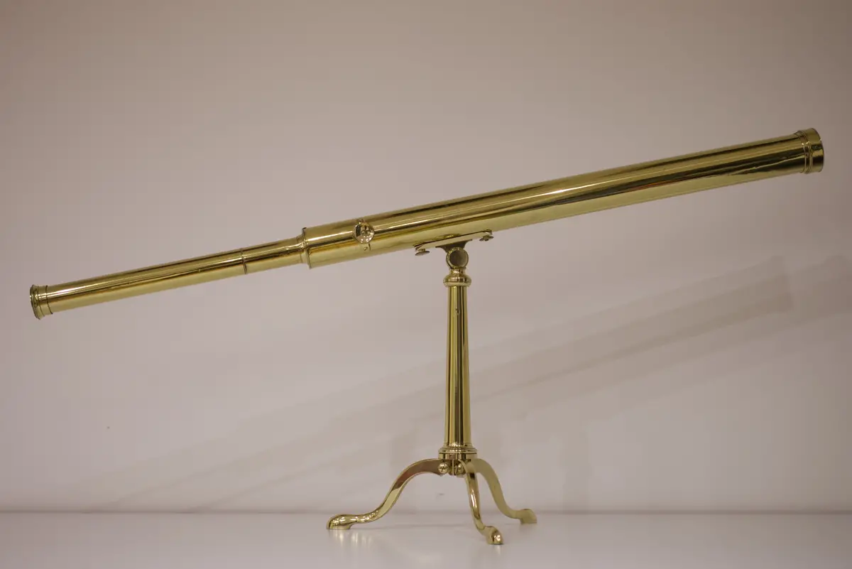 George Iii Period Library Telescope On Stand By Gilbert & Sons London 1