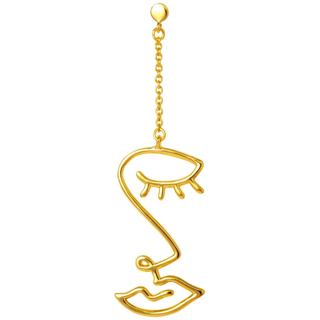 Topping Long Woman Earring 1 Pcs - Gold Plated 1