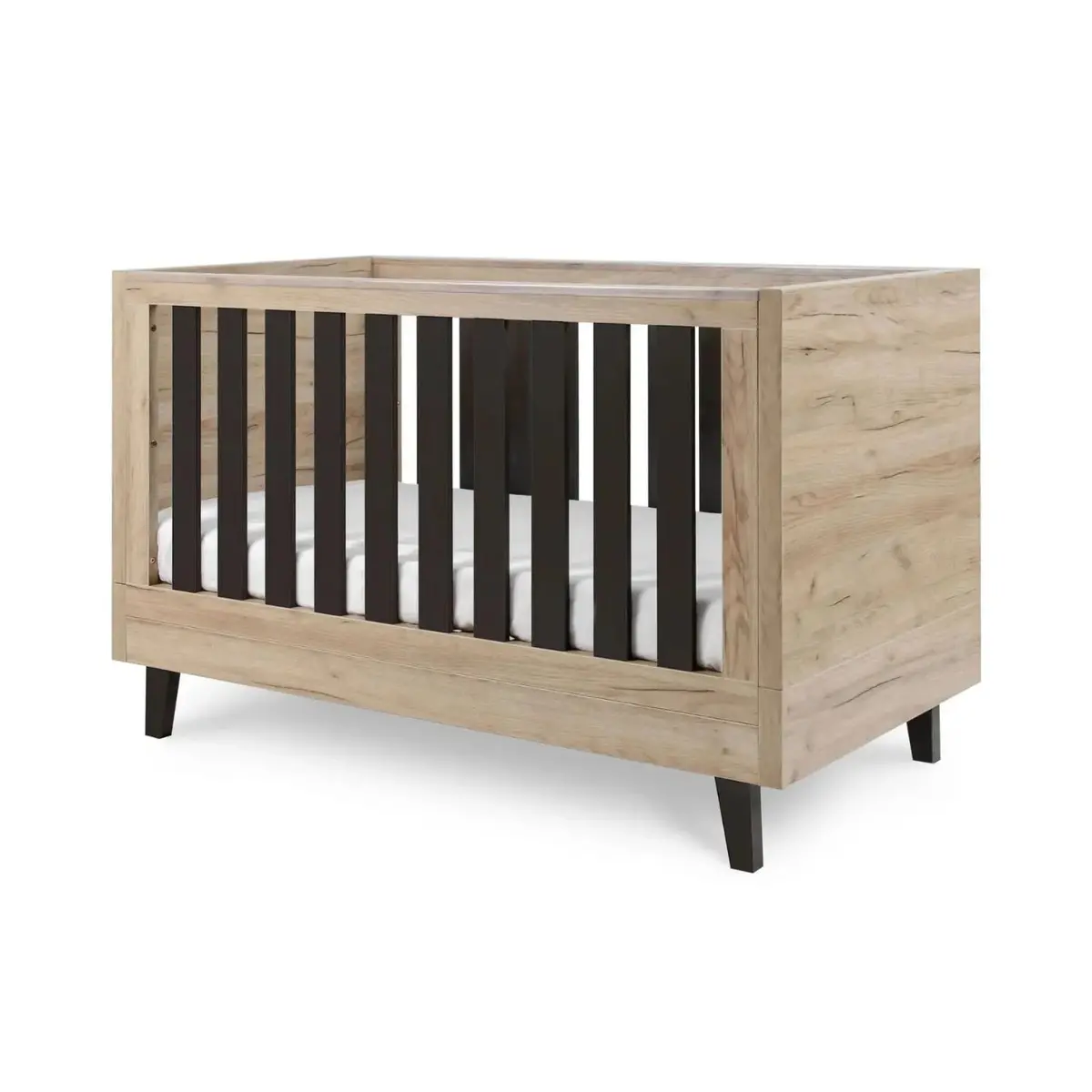 Tutti Bambini Cot Bed Distressed Oak / Slate Grey 1