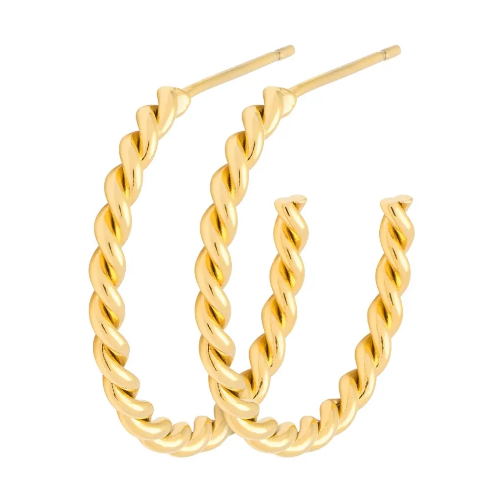 Twisted Hoops Pair - Gold Plated 1