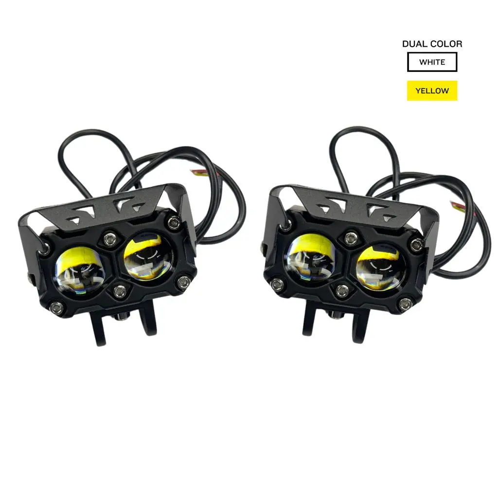 Hjg Dual Eye With Shield Fog Lamp (White/Yellow) 1