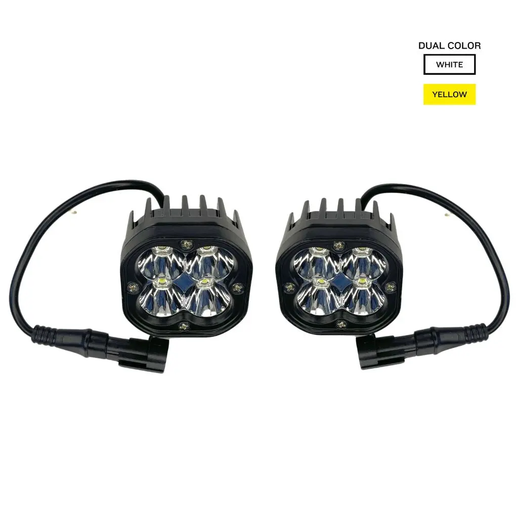 Hjg 4Led Square Fog Lamp (White/Yellow) 1