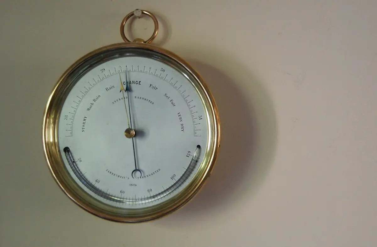 Victorian Early Vidie Style Brass Cased Aneroid Barometer By Dubois & Casse, France 1