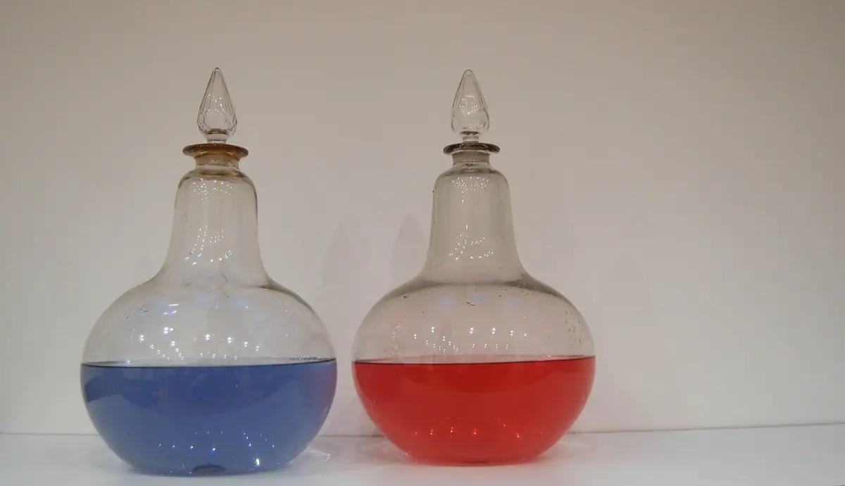 Pair Of Victorian Blown Glass Chemist Carboys Or Apothecary Jars 1