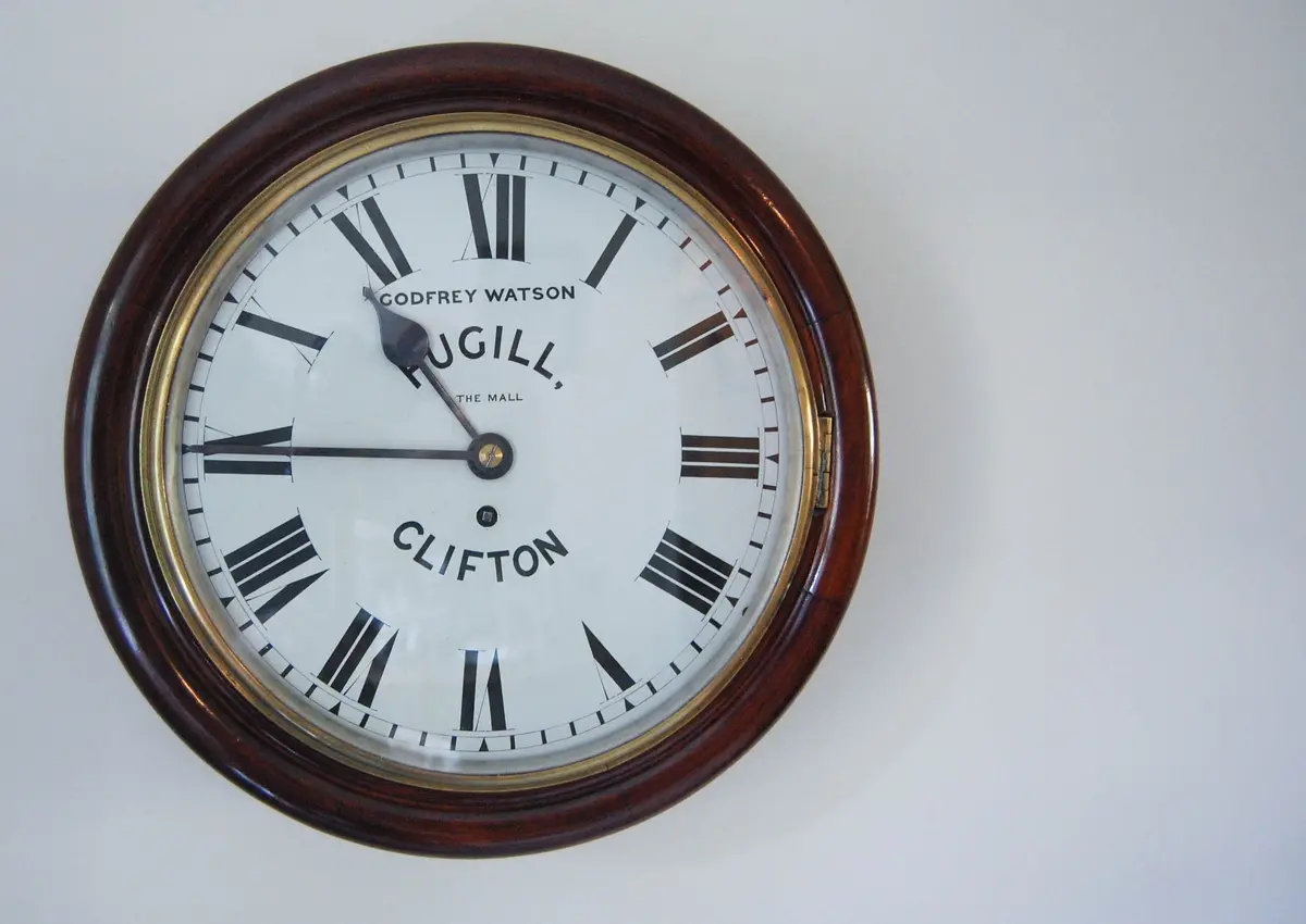 Late Victorian Fusee Dial Clock By Godfrey Watson Fugill Of Clifton The Mall, Bristol 1