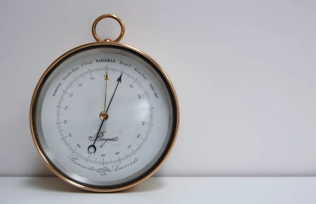 Mid-Victorian French Vidi Type Brass Cased Aneroid Barometer By Breguet Paris 1