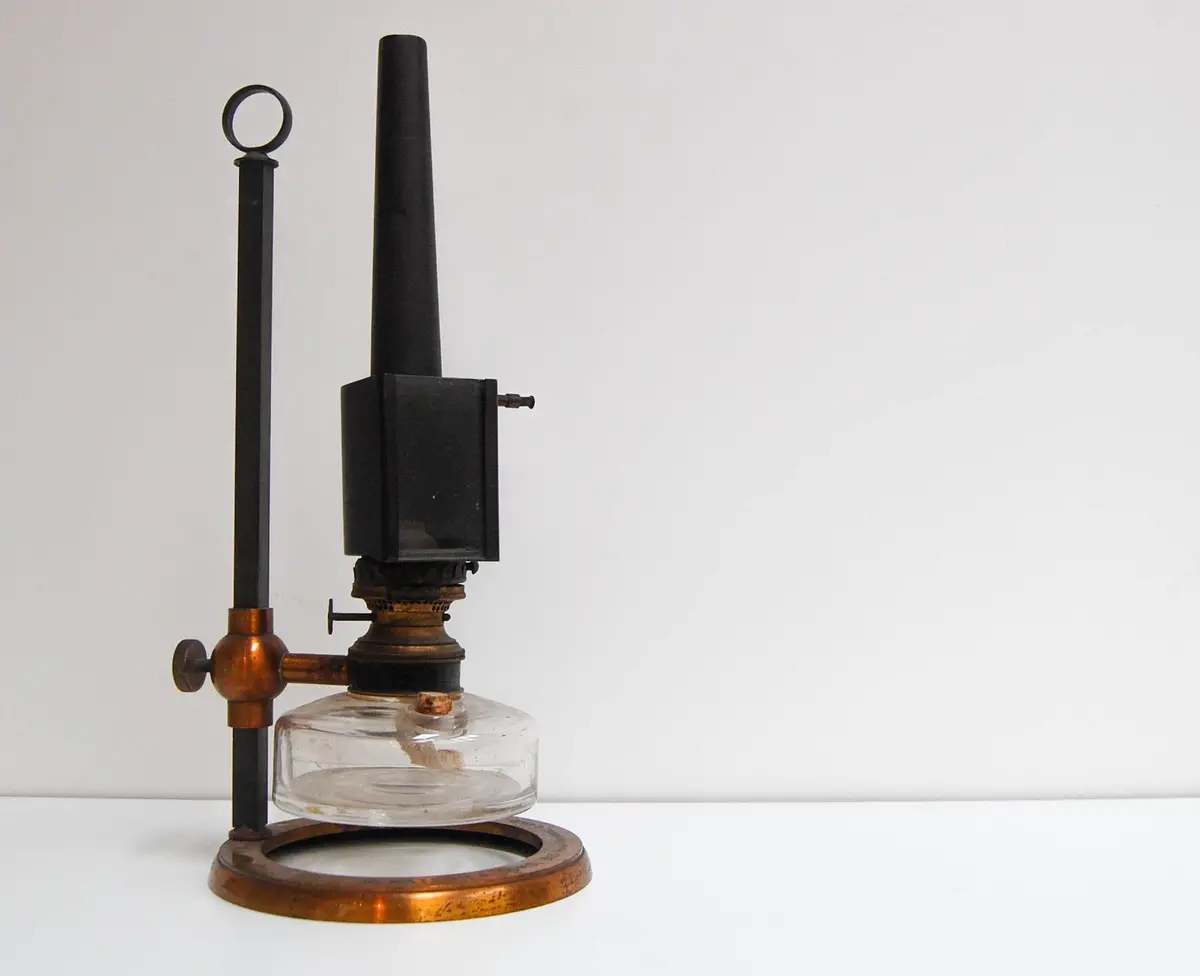 Late Victorian Microscope Oil Lamp By W Watson & Sons, High Holborn, London 1