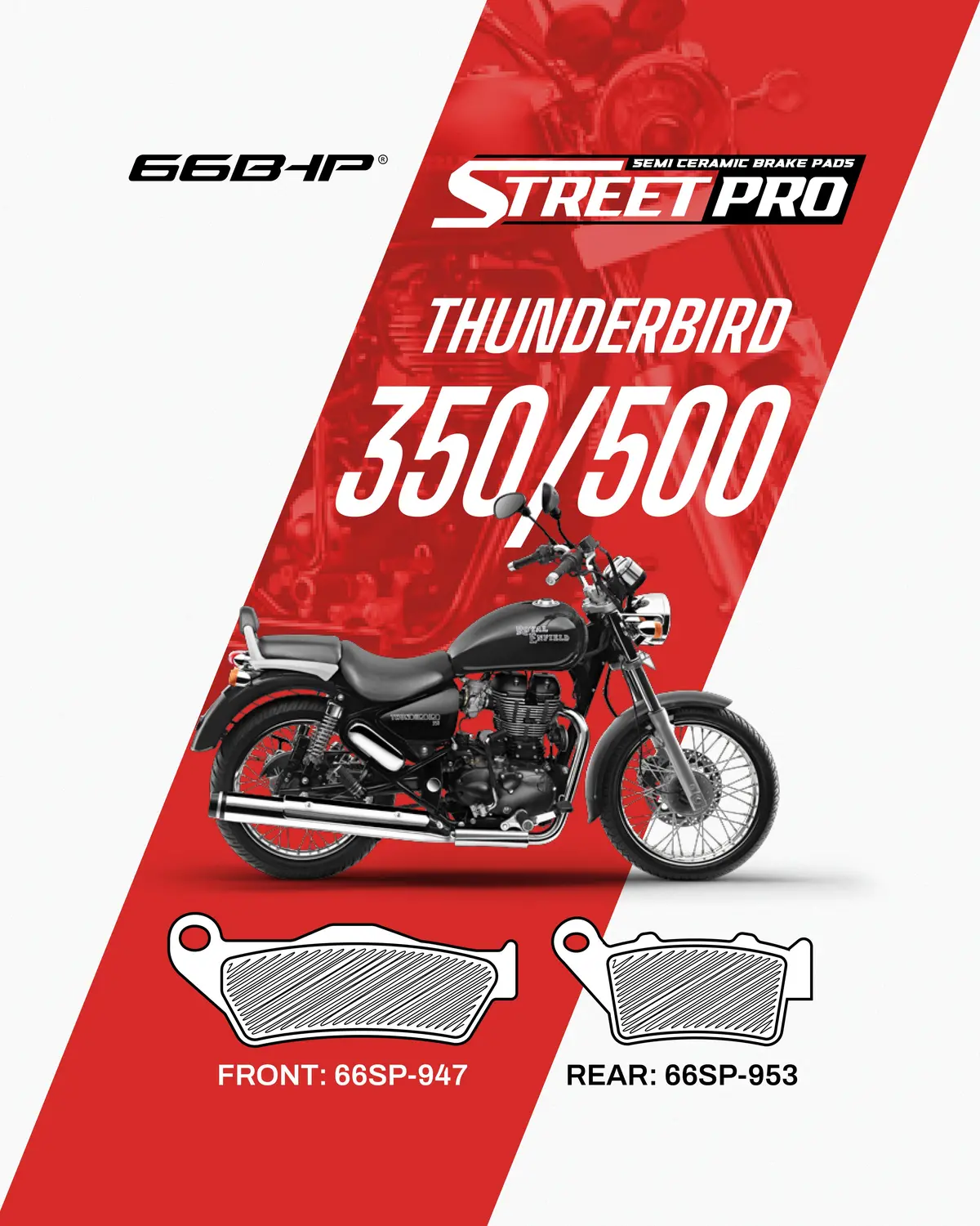Royal Enfield Thunderbird 350 / 500 Street Pro Semi Ceramic Brake Pads 1