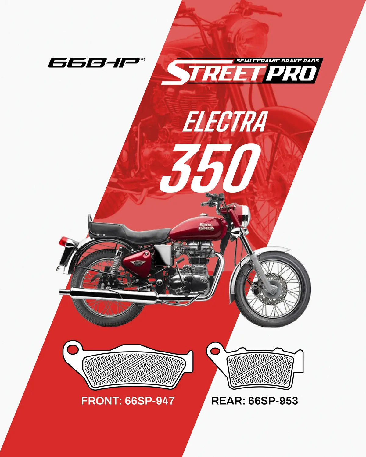 Royal Enfield Electra 350 Street Pro Semi Ceramic Brake Pads 1