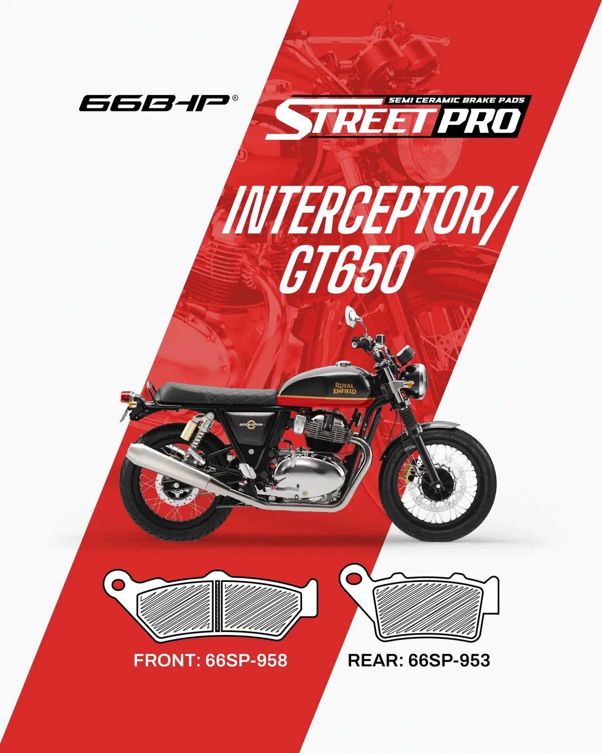 Royal Enfield Gt / Interceptor 650 Street Pro Semi Ceramic Brake Pads 1