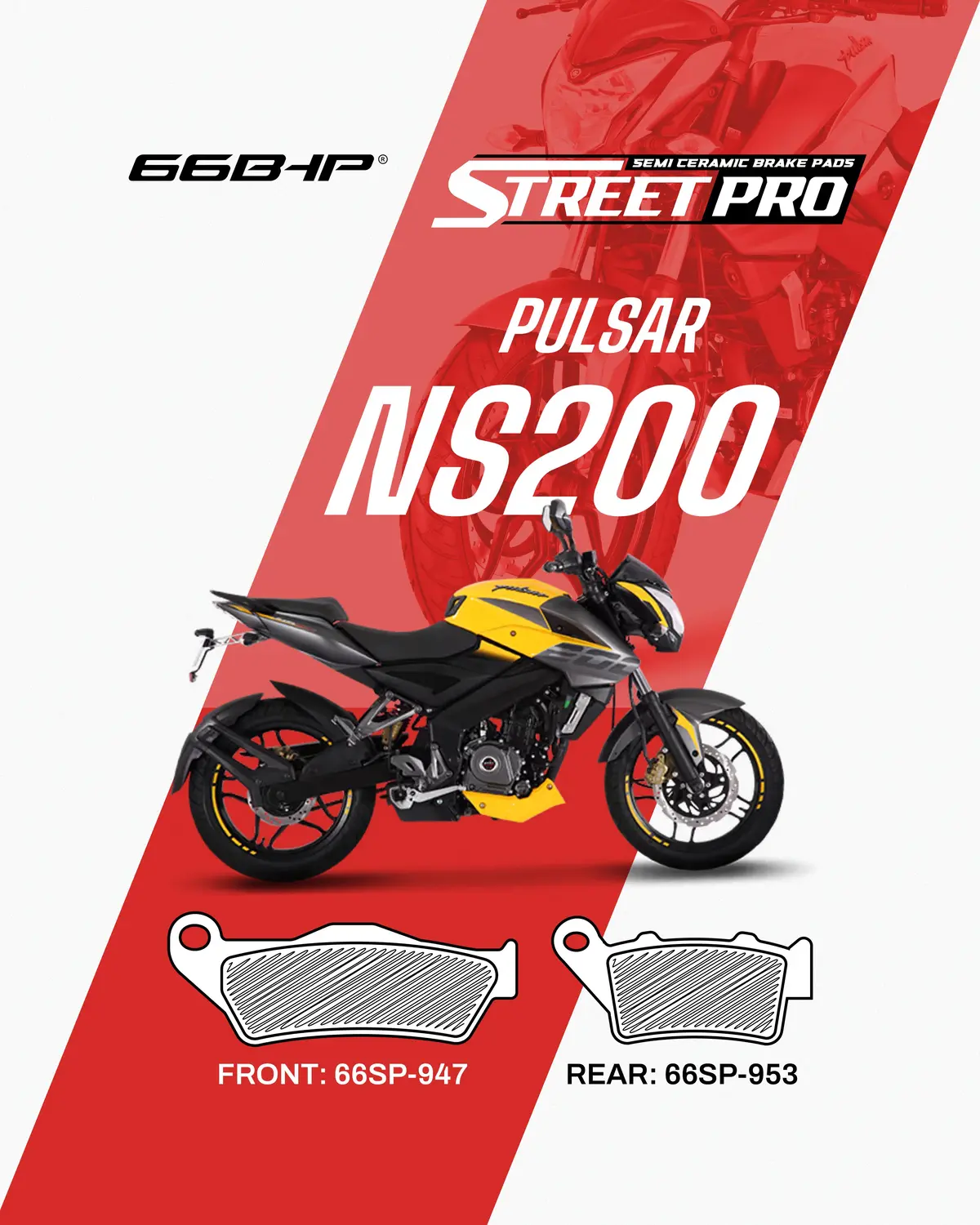 Bajaj Pulsar Ns200 Street Pro Semi Ceramic Brake Pads 1