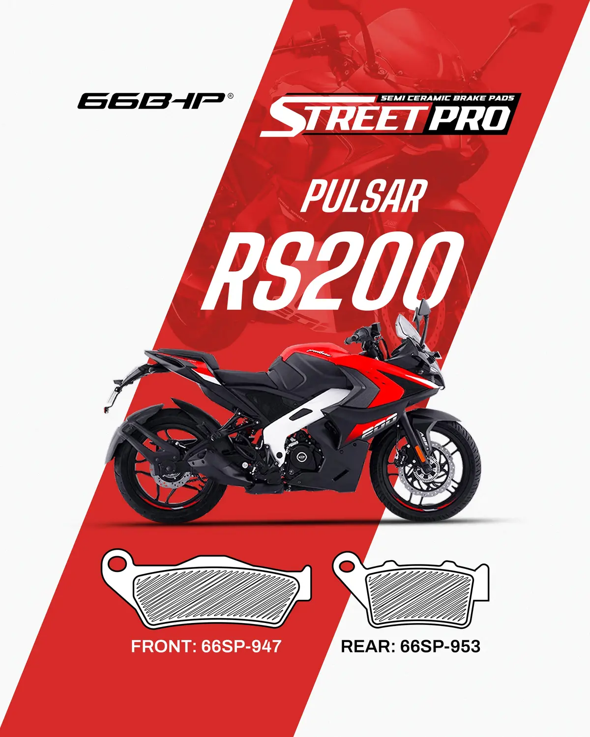Bajaj Pulsar Rs200 Street Pro Semi Ceramic Brake Pads 1